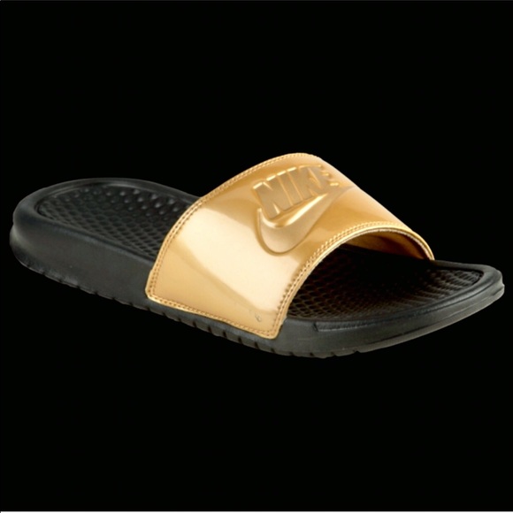 Sale🔥 5 Star NWT UO x Nike JD Gold Glitter Slide - Picture 7 of 8